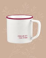 Dream by the Fire Red Trim Coffee Mug