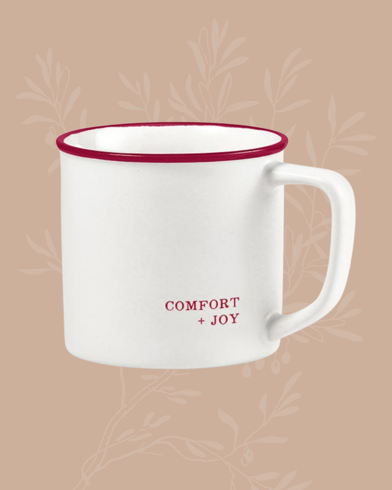 Comfort + Joy Red Trim Coffee Mug