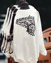 White Gameday Net Crewneck Sweatshirt