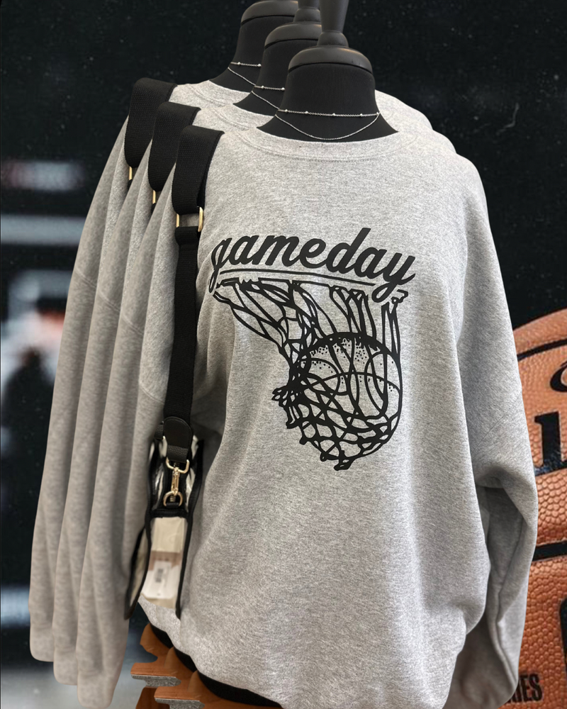Grey Gameday Net Crewneck Sweatshirt