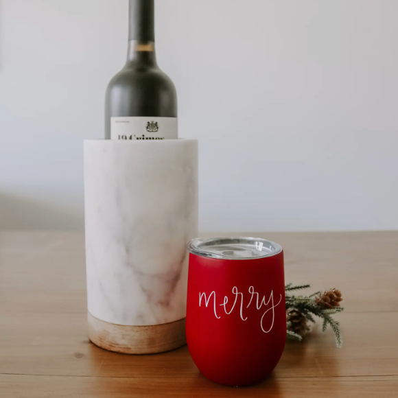 Red Merry Stemless Wine Tumbler