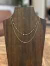 Gold Dainty Chain with Natural Crystals Layered 16"-18" Necklace