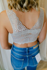 Harbor Grey Padded Lace Bralette