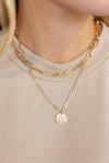 Gold Chain Layered Coin 7"-19" Necklace