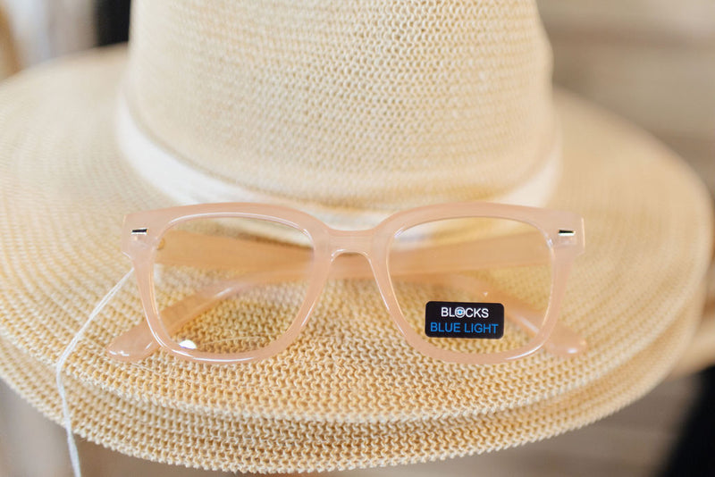 Pink Frame // Clear Lens // Blue Light Blocking Wayfare Glasses