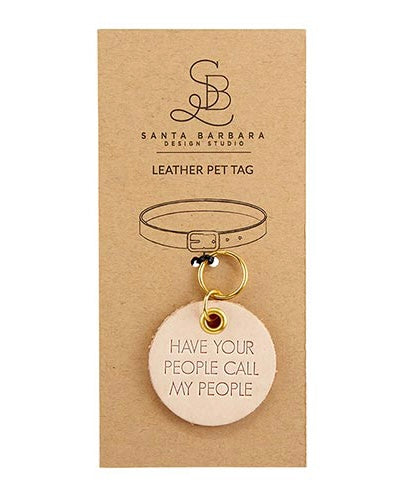 Call My People Leather Pet Tag