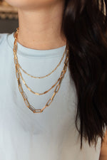 Multi Gold Three Layered 16-20" Necklace (Multi Function)