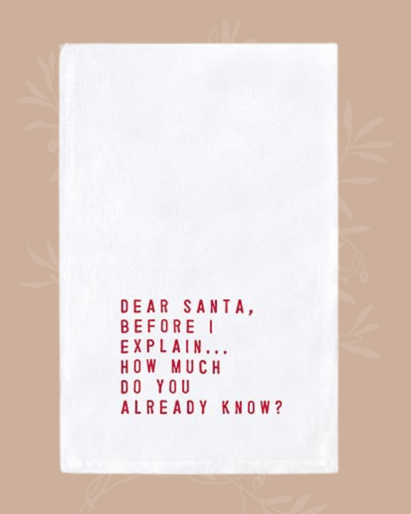 Dear Santa... Thirsty Bowl Towel
