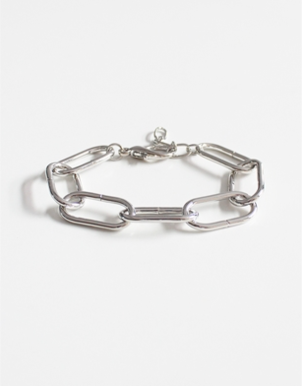 Silver 1" Chain Clasp 7.5" Bracelet