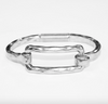 Silver Rectangle Hinged Bracelet