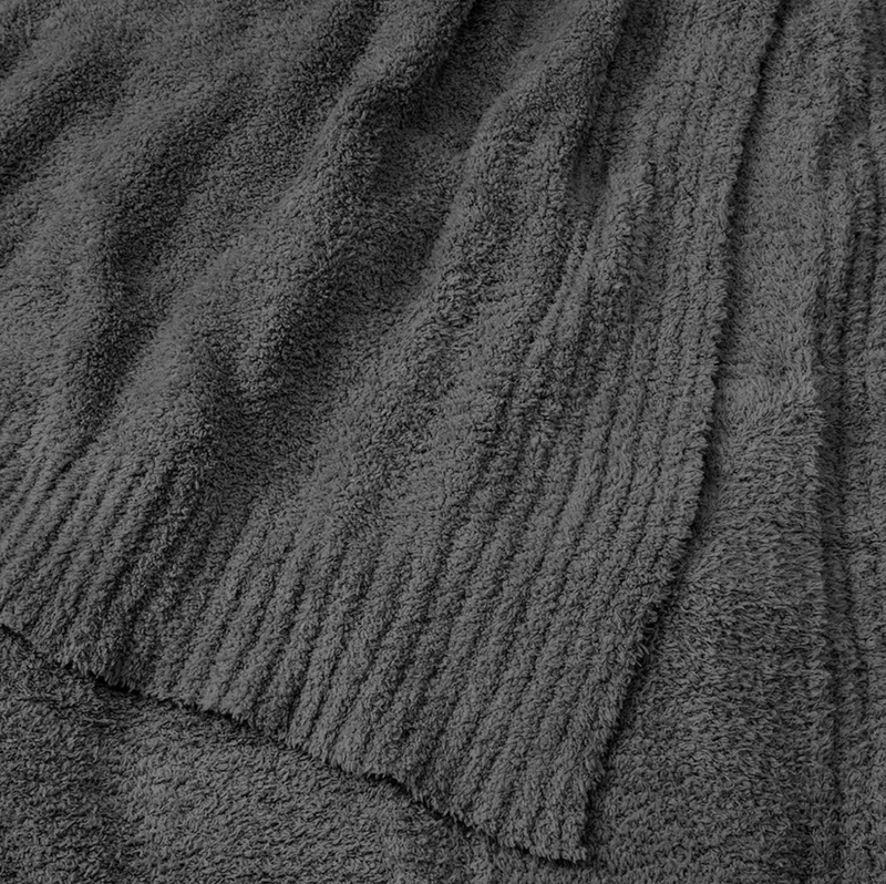 Charcoal 50"x60" Buttery Soft Fluffy Knit Blanket