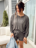 Ash Grey Comfy Oversized Top and Shorts Set