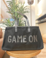 Game On Black Canvas Tote