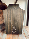 Gold Bamboo Style Circle 32" Necklace