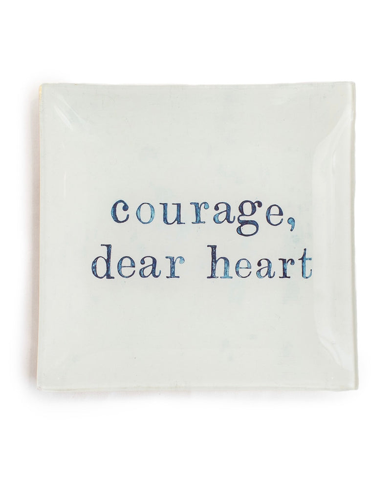 Square Decoupage Plate - Courage