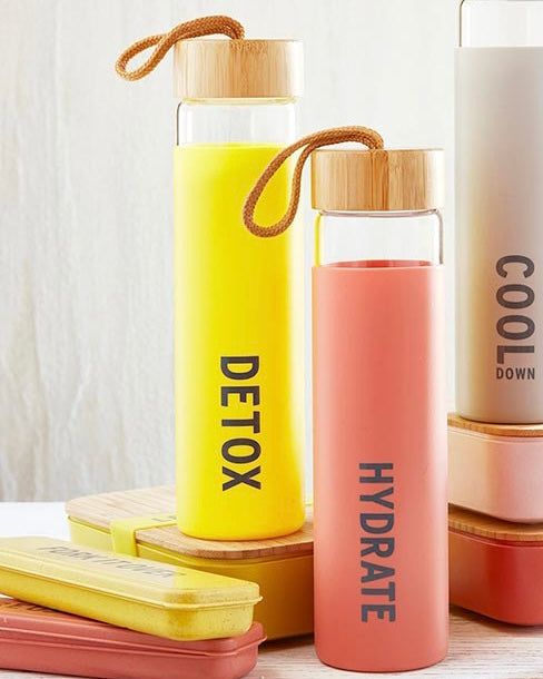 DETOX Glass Water Bottle