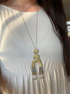 Gold 3 Piece Arch Beaded Necklace