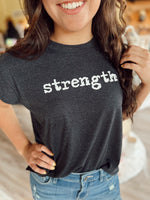 Deep Charcoal “Strength” Muscle T-Shirt