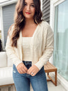 Cream Knitted Top and Cardigan Set