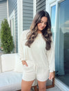 White Sand Comfy Oversized Top and Shorts Set