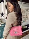 Pink Crocodile Italian Leather Bag