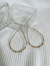 Gold Nugget and Bright Multi Crystal 2" Teardrop Earring